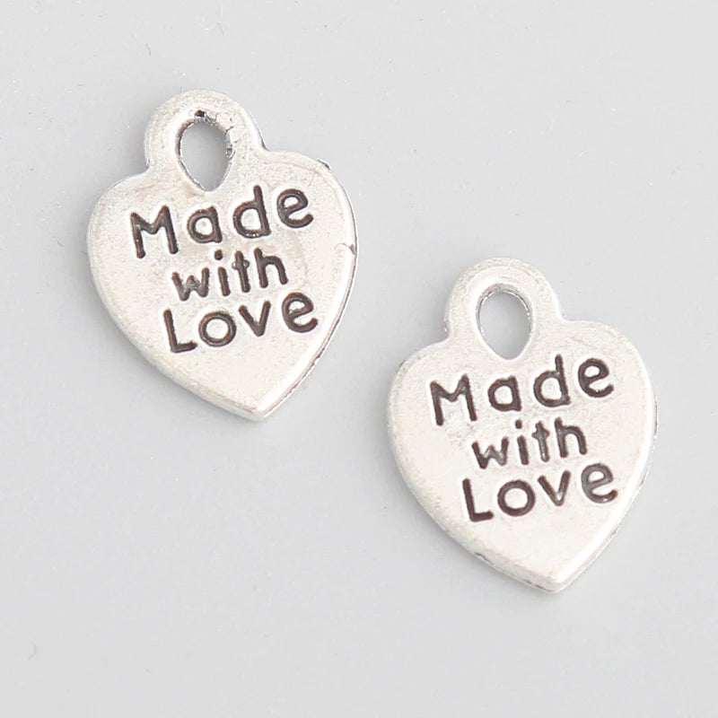 Alloy Love Heart Charms 10*13mm 100pcs AAC1964