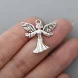 Antique Silver Angel Charms 24*25mm 50pcs AAC1564
