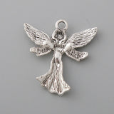 Antique Silver Angel Charms 24*25mm 50pcs AAC1564