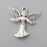 Antique Silver Angel Charms 24*25mm 50pcs AAC1564