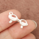 Alloy Silver Eyeglasses Charms DIY Jewelry 100pcs
