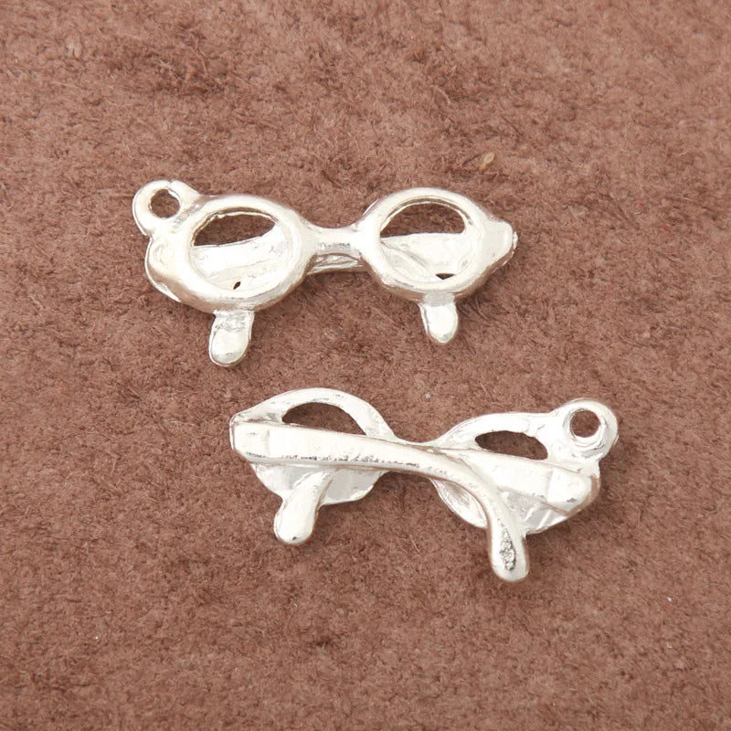 Alloy Silver Eyeglasses Charms DIY Jewelry 100pcs