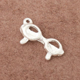 Alloy Silver Eyeglasses Charms DIY Jewelry 100pcs