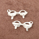 Alloy Silver Eyeglasses Charms DIY Jewelry 100pcs