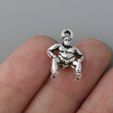 Sumo Wrestler Charms Antique Silver 13*20mm 50pcs