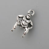 Sumo Wrestler Charms Antique Silver 13*20mm 50pcs