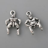 Sumo Wrestler Charms Antique Silver 13*20mm 50pcs