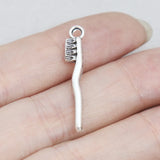 Alloy Toothbrush Shape Vintage Charms 100pcs
