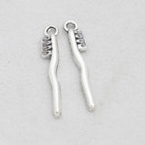 Alloy Toothbrush Shape Vintage Charms 100pcs