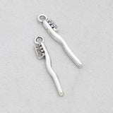 Alloy Toothbrush Shape Vintage Charms 100pcs