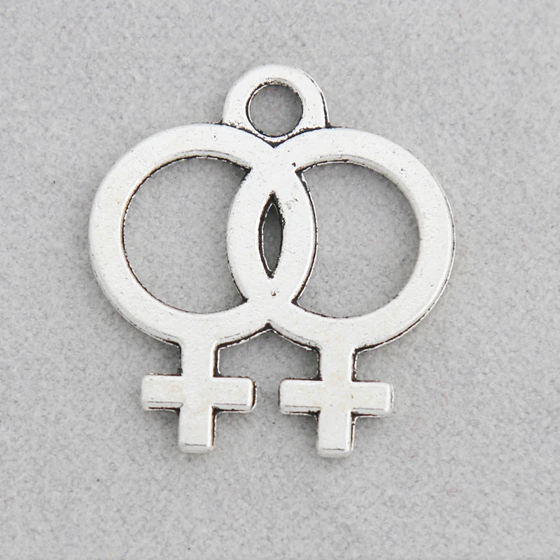Vintage Gender Symbol Pendant Charms 24*26mm 50pcs