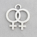 Vintage Gender Symbol Pendant Charms 24*26mm 50pcs