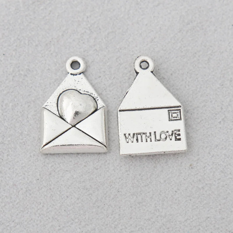 Alloy Stamped Envelope Charms 100pcs 12*18mm AAC1291