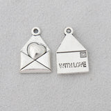 Alloy Stamped Envelope Charms 100pcs 12*18mm AAC1291