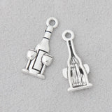 Alloy Wine Bottle & Glass Charms 100pcs