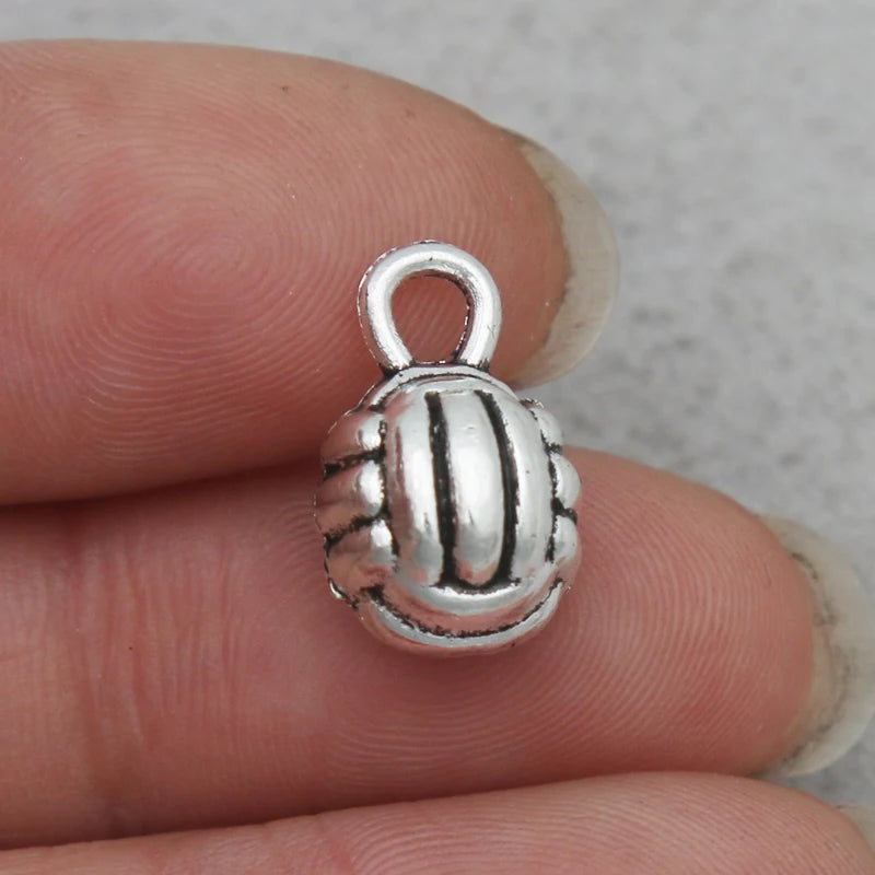 Sporty 3D Softball Baseball Charms 10*15mm 50pcs