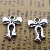 Antique Silver Bowknot Pendant Charms 13*16mm 100pcs AAC1602