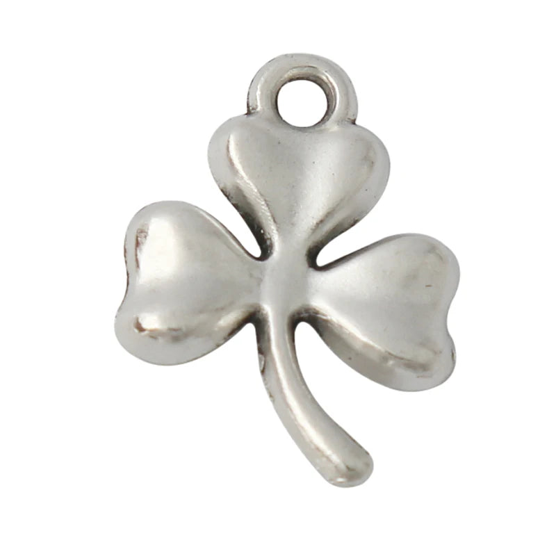Vintage Silver Clover Pendant Charms 12*17mm 100pcs