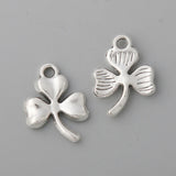 Vintage Silver Clover Pendant Charms 12*17mm 100pcs