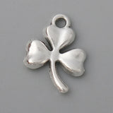 Vintage Silver Clover Pendant Charms 12*17mm 100pcs
