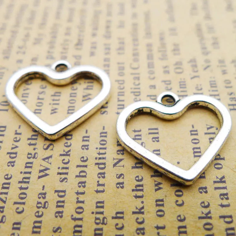 Vintage Heart Pendant Jewelry DIY Charms 100pcs