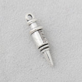 Antique Silver Syringe Charms Medical Nurse Doctor 6*25mm 100pcs