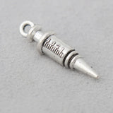 Antique Silver Syringe Charms Medical Nurse Doctor 6*25mm 100pcs