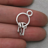 Vintage Silver Key Dangle Pendant Charms 12*16mm 50pcs