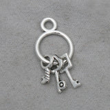 Vintage Silver Key Dangle Pendant Charms 12*16mm 50pcs
