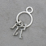 Vintage Silver Key Dangle Pendant Charms 12*16mm 50pcs