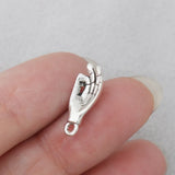 Antique Silver Buddha Hand Charms 100pcs