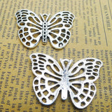 Antique Silver Butterfly Charms Insect Charms For Kids 29*40mm
