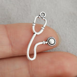 Antique Silver Doctor Stethoscope Charms Medical Tool Charms