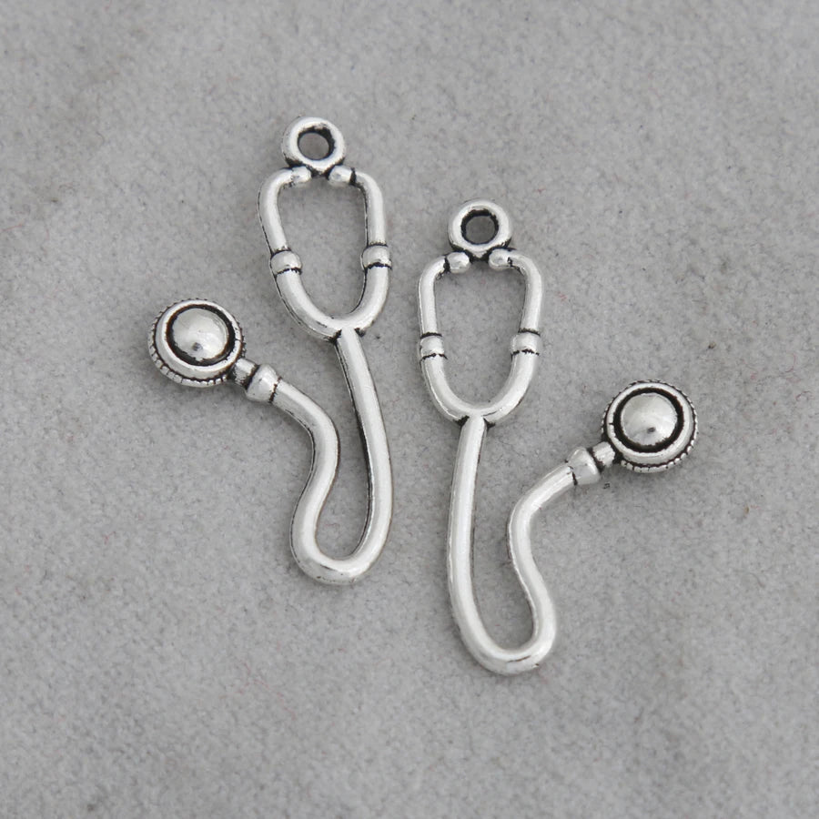 Antique Silver Doctor Stethoscope Charms Medical Tool Charms
