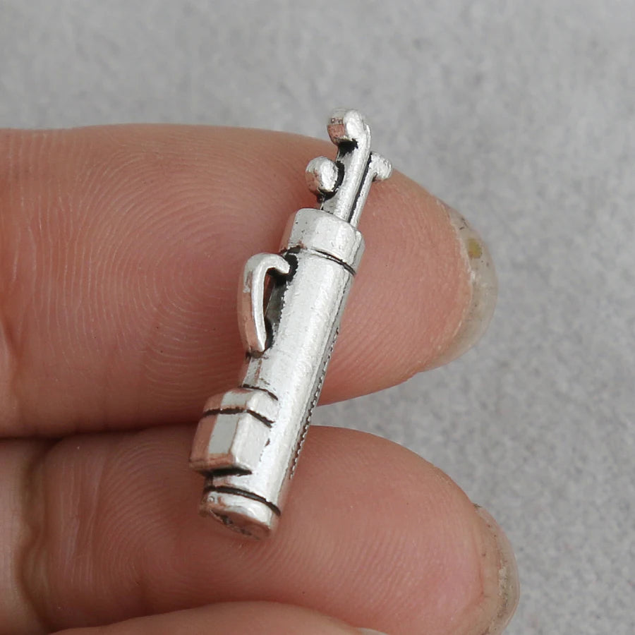 Vintage Silver Golf Bag Charms for Golf Sport 7*24mm 50pcs AAC1365