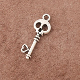 Antique Silver Skull Key DIY Charms 100pcs
