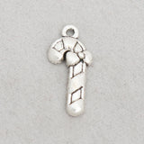 Candy Cane Shape Alloy Charms With Bow knot Christmas 100pcs