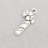 Candy Cane Shape Alloy Charms With Bow knot Christmas 100pcs