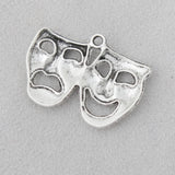 Halloween Alloy Comedy Tragedy Mask Charms 22*30mm 50pcs