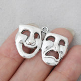 Halloween Alloy Comedy Tragedy Mask Charms 22*30mm 50pcs