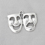 Halloween Alloy Comedy Tragedy Mask Charms 22*30mm 50pcs