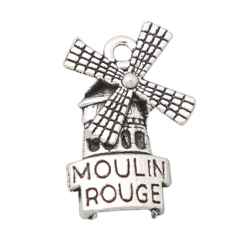Antique Silver Windmill Alloy Charms 100pcs