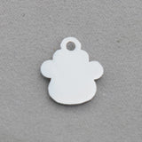 Rhodium Dog Paw Alloy Charms with Rhinestones for Kids