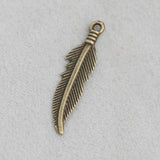Vintage Feather Alloy Charms 100pcs AAC1206