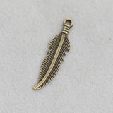 Vintage Feather Alloy Charms 100pcs AAC1206