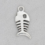 Alloy Fish Bone Shape DIY Charms 12*26mm 100pcs