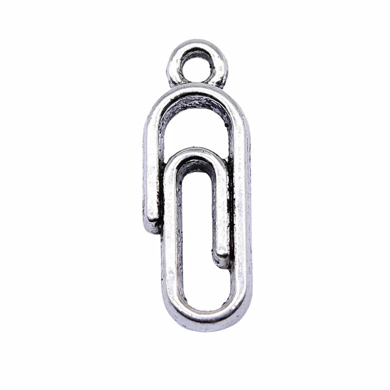 Vintage Alloy Office Clip Stationery Charms 9*17mm 100pcs AAC090