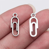 Vintage Alloy Office Clip Stationery Charms 9*17mm 100pcs AAC090