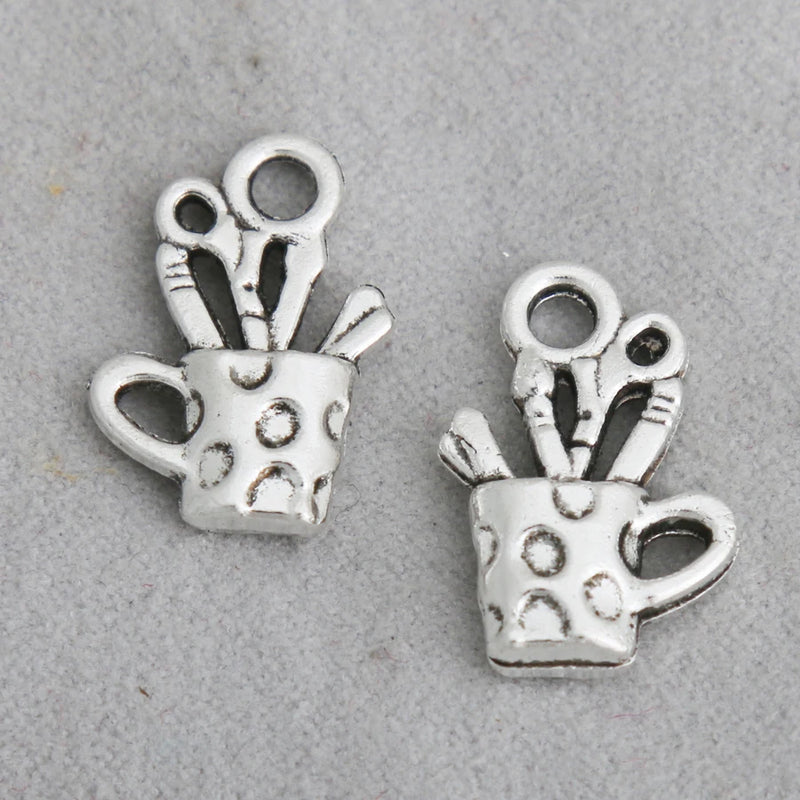 Vintage Alloy Stationery Charms Pen Holder School Charms 100pcs