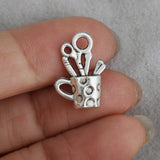 Vintage Alloy Stationery Charms Pen Holder School Charms 100pcs